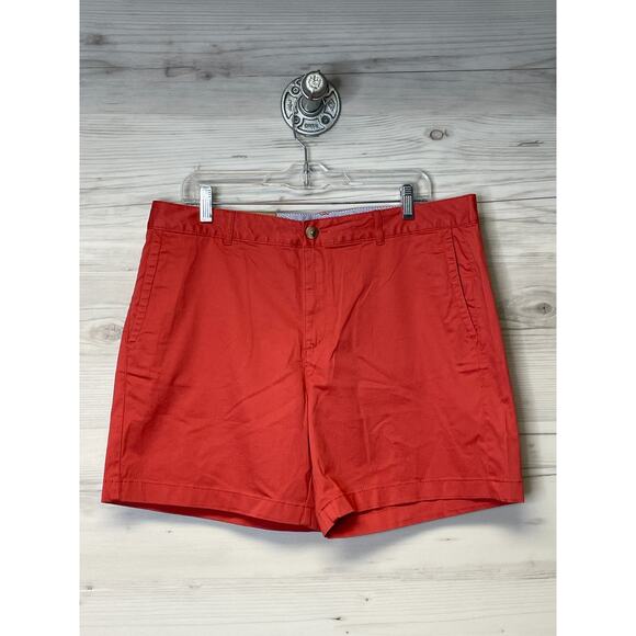 LL Bean Favorite Fit Shorts Womens 16 Coral Orange Stretch Cotton - Picture 1 of 13